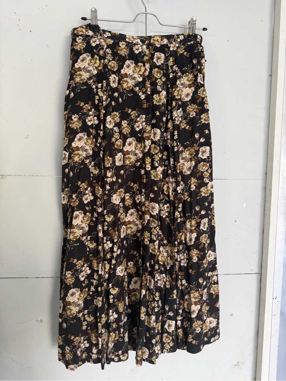 Ship n Shore Black Floral Maxi Skirt